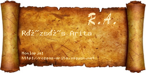 Rózsás Arita névjegykártya
